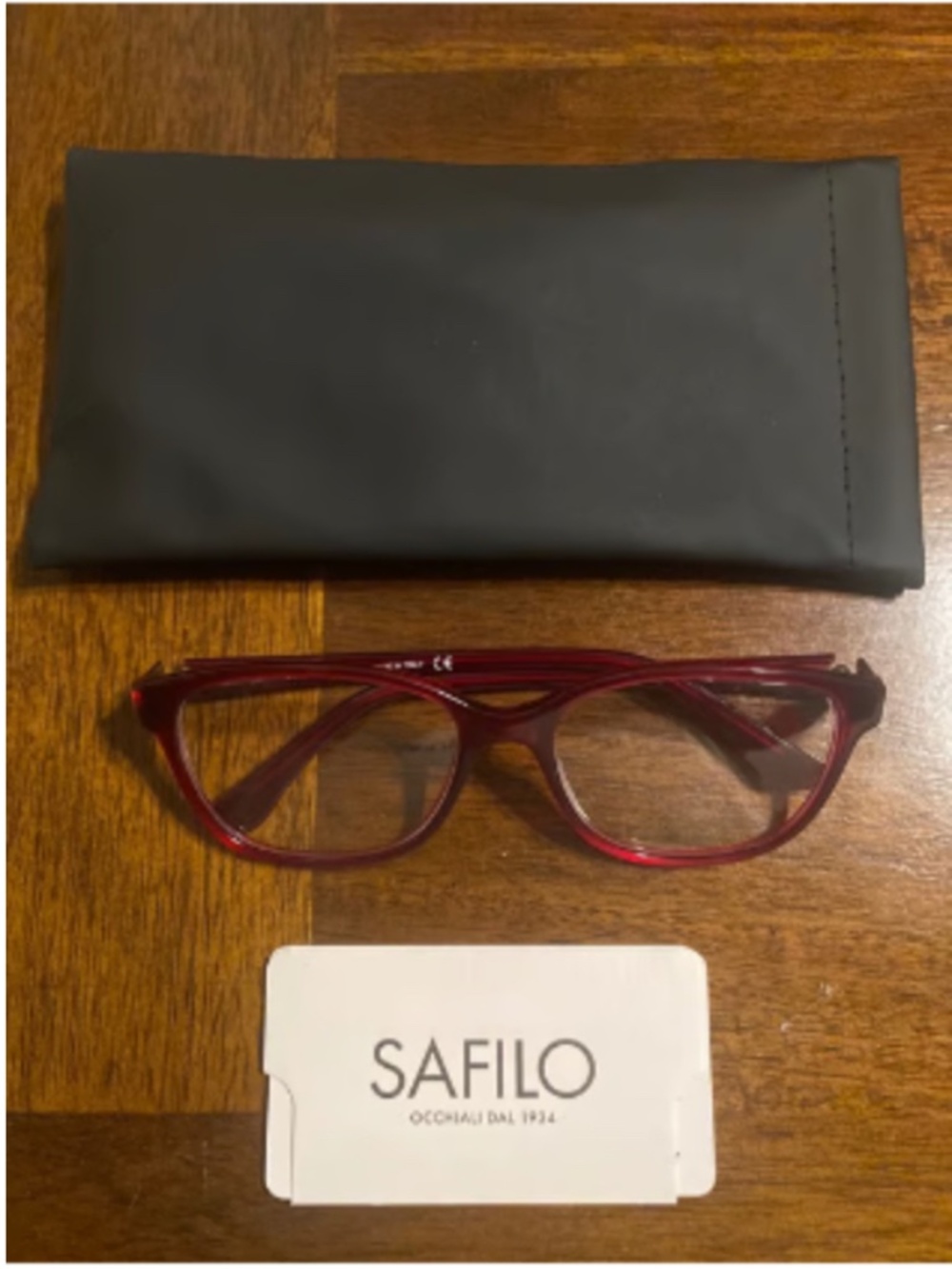 Safilo glasses burgundy